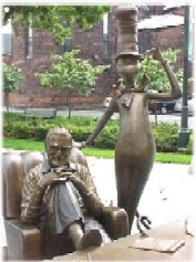 Памятник писателю в родном городе Спрингфилд, штат Массачусетс