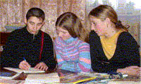 Руслан Асадов, 15 лет;  Маша Сторчак, 13 лет; Лиза Кривец, 14 лет